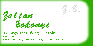 zoltan bokonyi business card