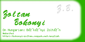 zoltan bokonyi business card